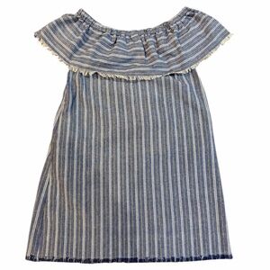 Ethereal Striped Off-the-Shoulder Dress with‎ Pockets | Small